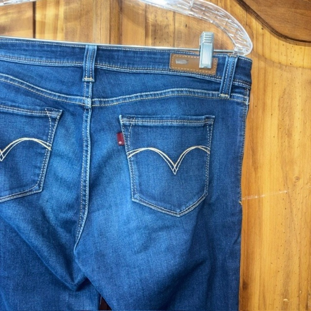 Levis Demi Curve Low Rise Skinny Jeans Dark Wash Blue Denim Womens 29x32 - Picture 3 of 8